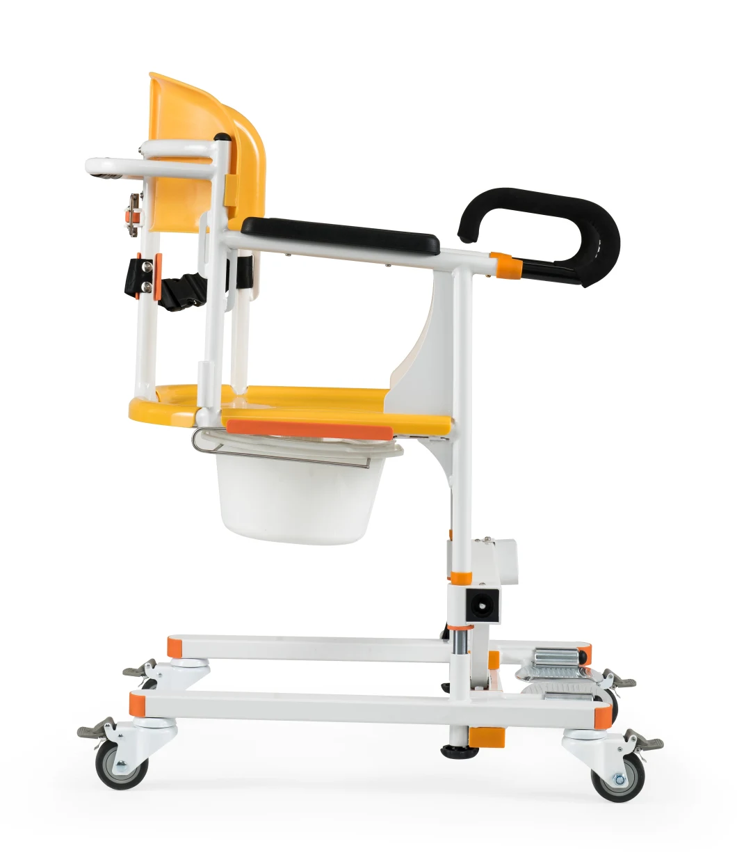 Medical Products Manual Patients Transfer Chair with Wheels Medical Shift Machine with Commode Toilet for Disabled Elderly