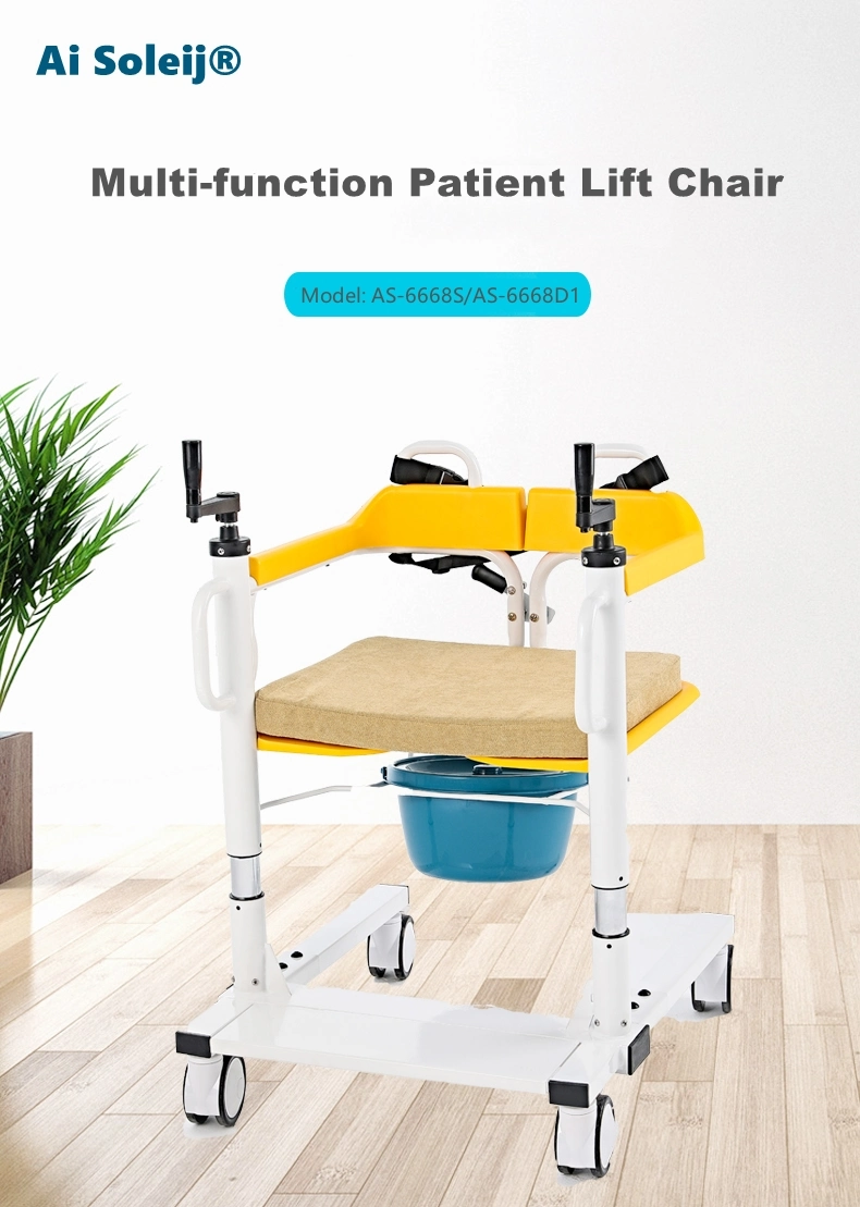 Water-Proof Shower Silla De Transferencia Transfer Lift Chair with Commode