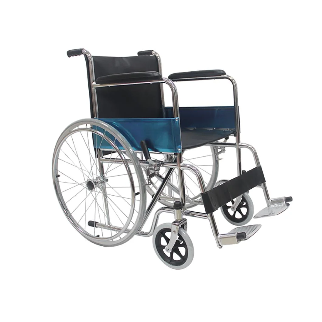 Economy Foldable Manual Wheelchair Direct China Factory Steel Wheel Chair with Competitive Price