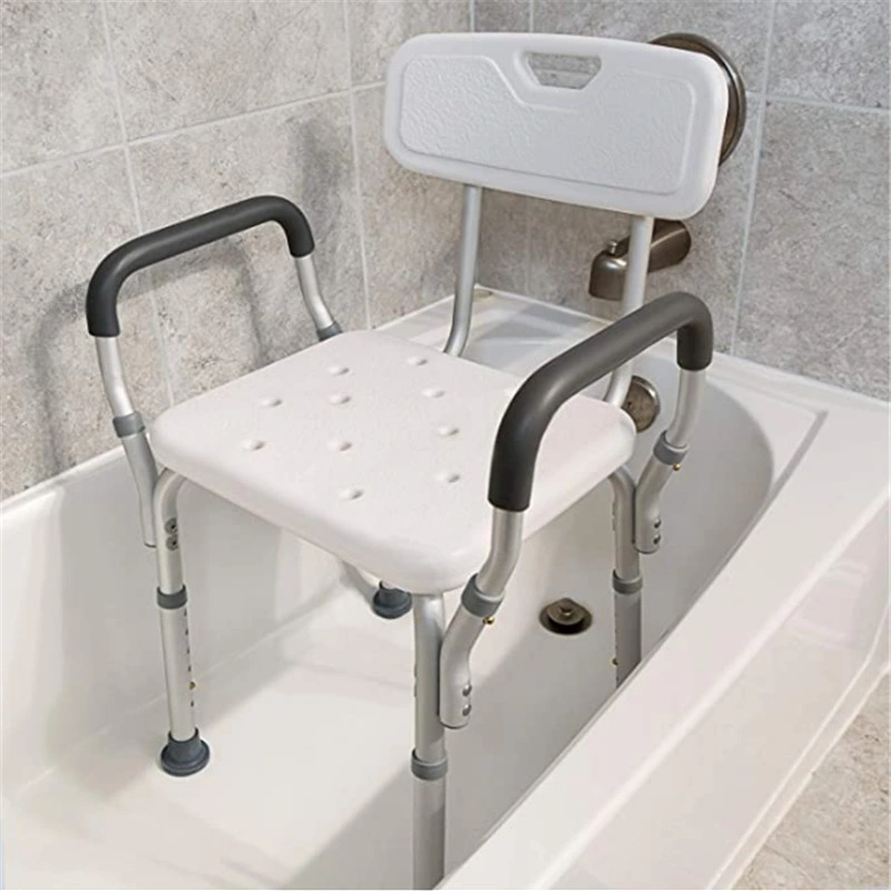 Medical Tool-Free Assembly SPA Bathtub Adjustable Shower Chair Seat Bench with Removable Back