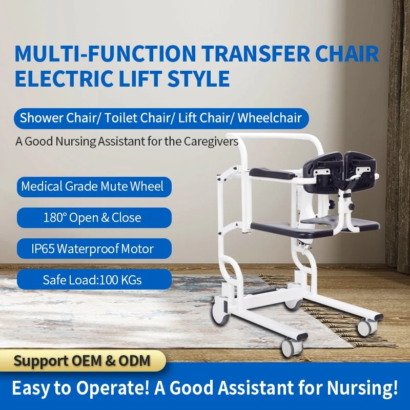 Medical Portable Toilet Wheelchair Move Elderly Patient Nursing Commode Chair, Commode Chair for Toilet Over Foldable Bedside