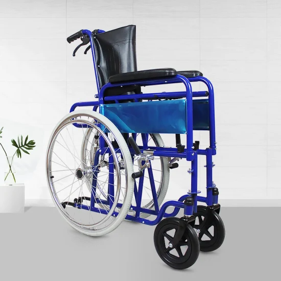 Muti fonctionnel en acier inoxydable paralysie cérébrale haut dossier économique médical pliant chaise roulante chaise d'aisance