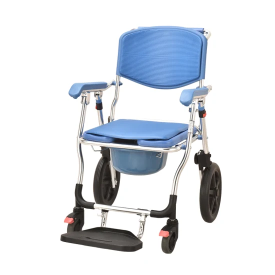 Heinsy Moving Chaise d'aisance de douche pliable Fauteuil roulant de toilettes pour personnes âgées.