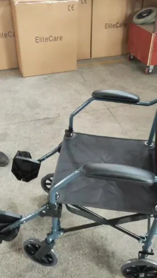Fauteuil roulant pliant de transport portable léger à roues de 12 po pour handicapés avec freins à main