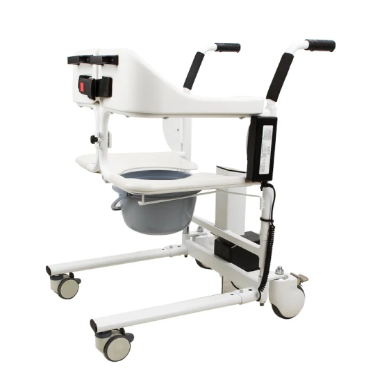 Chaise élévatrice de transfert avec roues Machine de changement médical avec toilettes d'aisance pour personnes âgées handicapées