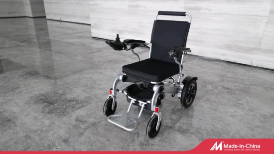 Fauteuil roulant électrique en aluminium pliable, télécommande portable, fauteuil roulant électrique pour le transport des personnes handicapées